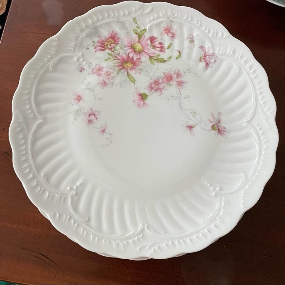 Vintage Limoges France Galerie de France Floral Dinner Plate Set of Four